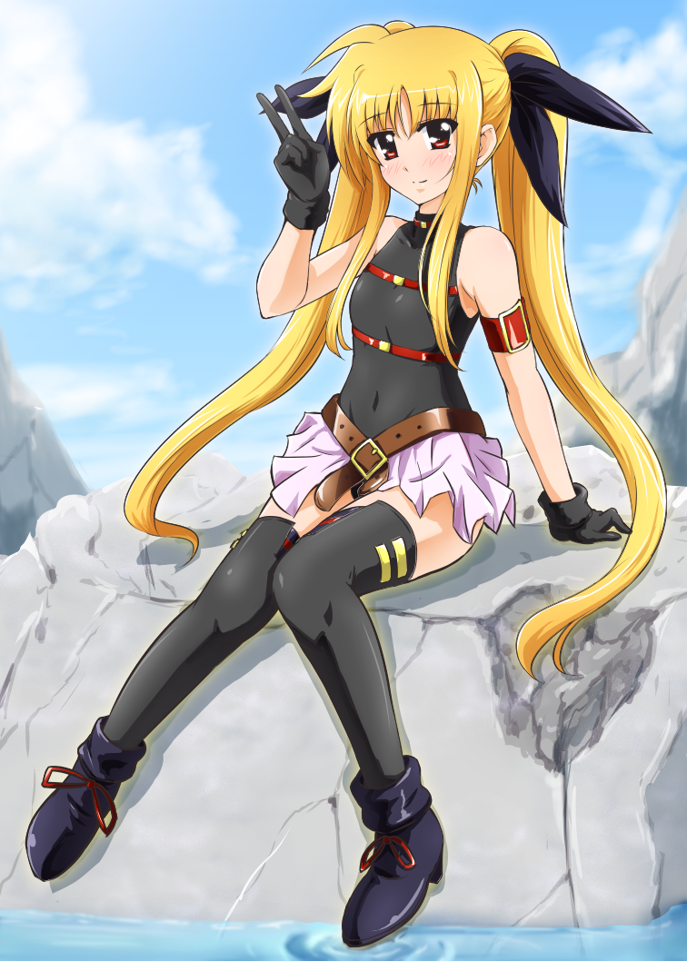 fate testarossa (lyrical nanoha and 2 more) drawn by diesel-turbo