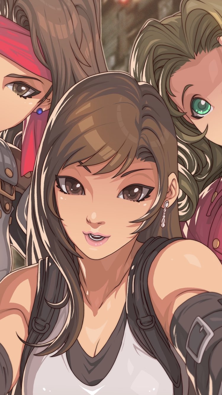 tifa lockhart, aerith gainsborough, and jessie rasberry (final fantasy and 2 more) drawn by edwin_huang