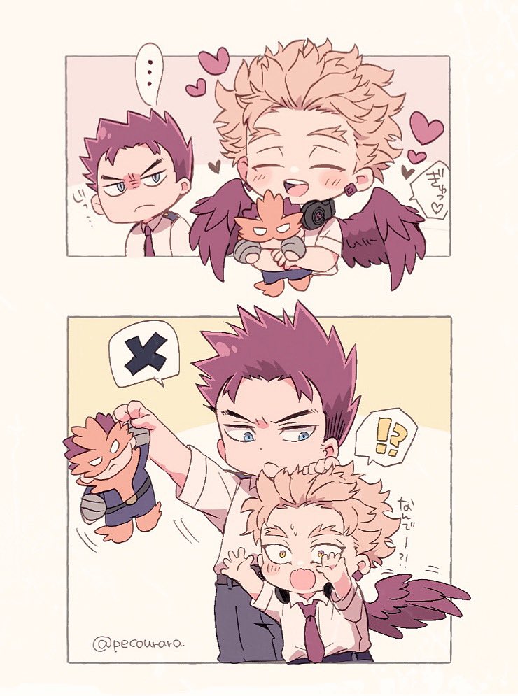 endeavor and hawks (boku no hero academia) drawn by morino_peko