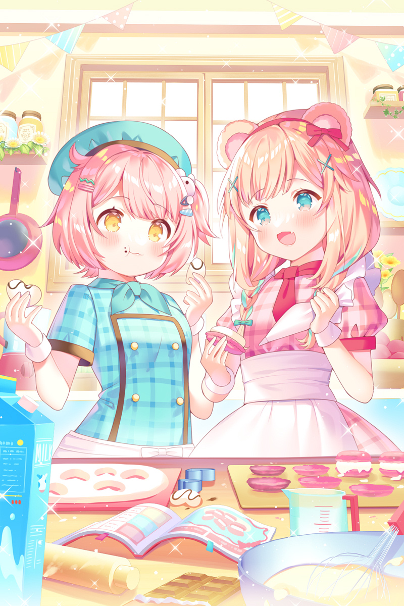 nonokuma bikori and hanamaru chiyo (indie virtual youtuber) drawn by ikari_(aor3507)