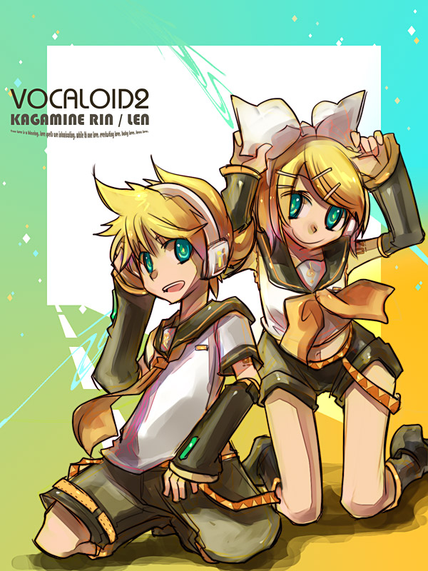 kagamine rin and kagamine len (vocaloid) drawn by inuinui