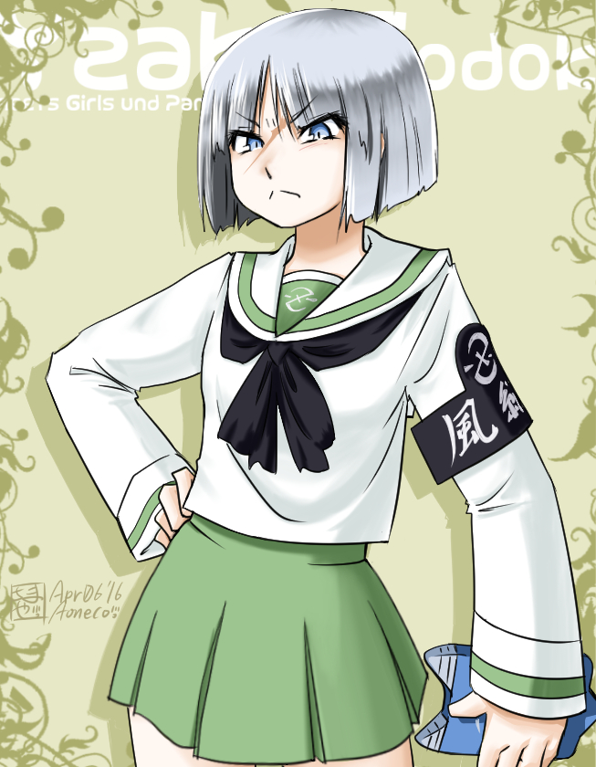 sono midoriko and yzak joule (girls und panzer and 2 more) drawn by aoneco