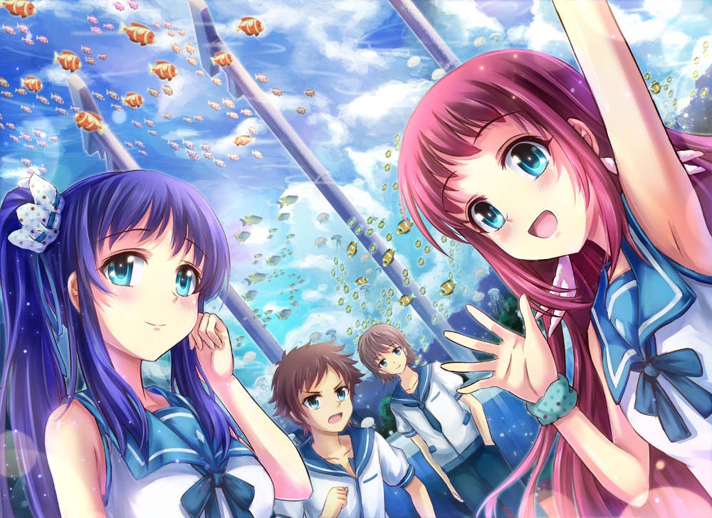 Hiradaira Chisaki Mukaido Manaka Isaki Kaname And Sakishima Hikari Nagi No Asukara Drawn By Miazi Danbooru