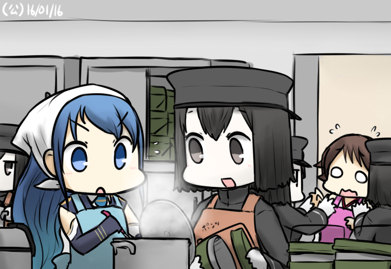 samidare, hiei, and akitsu maru (kantai collection) drawn by hamu_koutarou