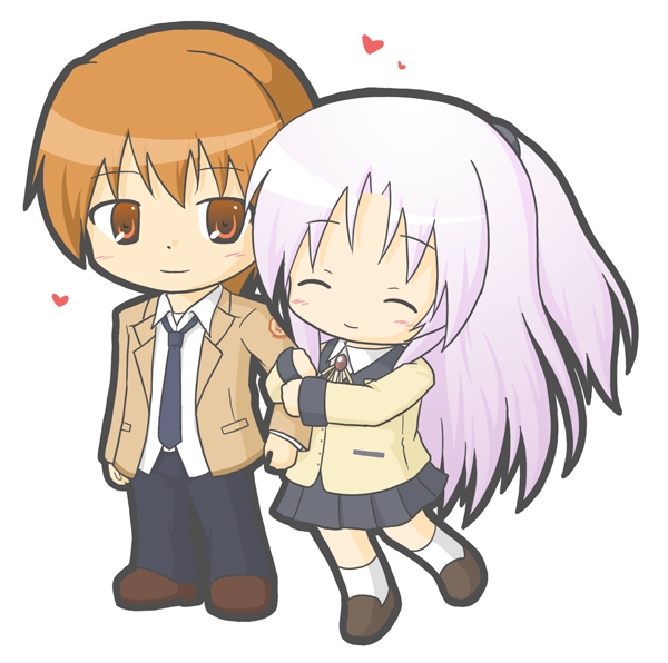 tachibana kanade and otonashi yuzuru (angel beats!) drawn by ri-net