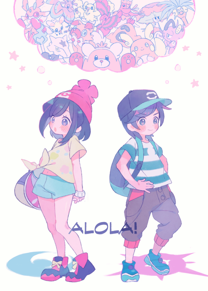 selene, elio, cutiefly, alolan raichu, rockruff, and 8 more (pokemon and 1 more) drawn by sweetholic