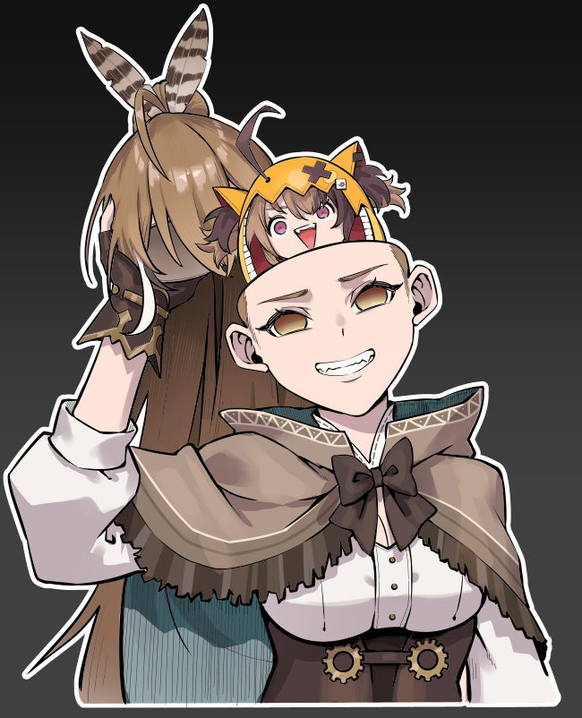 nanashi mumei and gigi murin (hololive and 2 more) drawn by zetsuental
