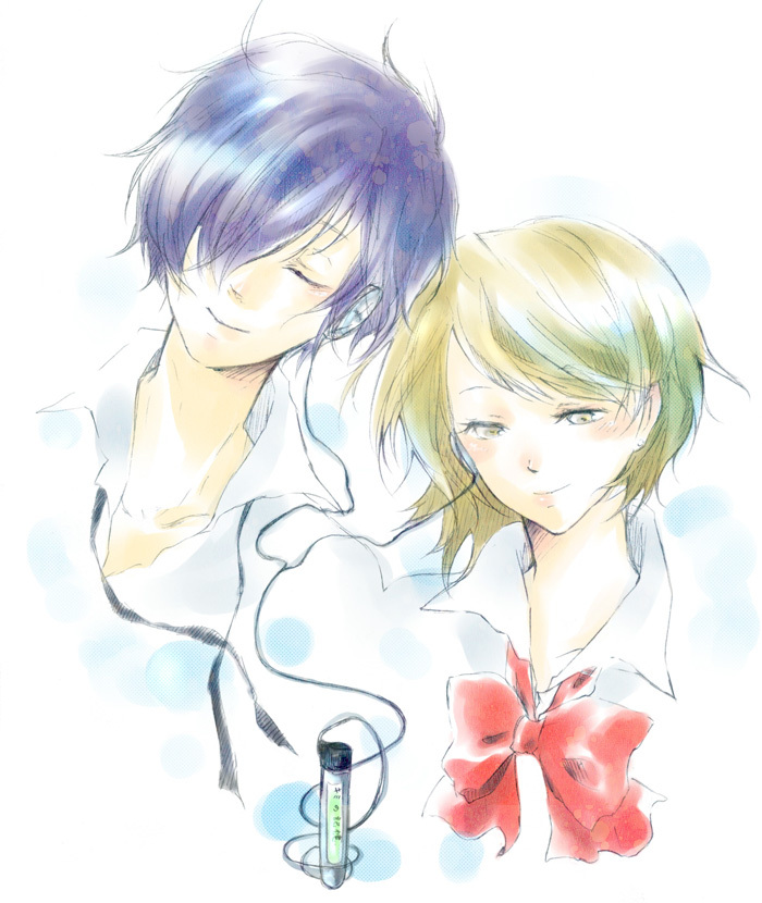 yuuki makoto and takeba yukari (persona and 1 more) drawn by chekko