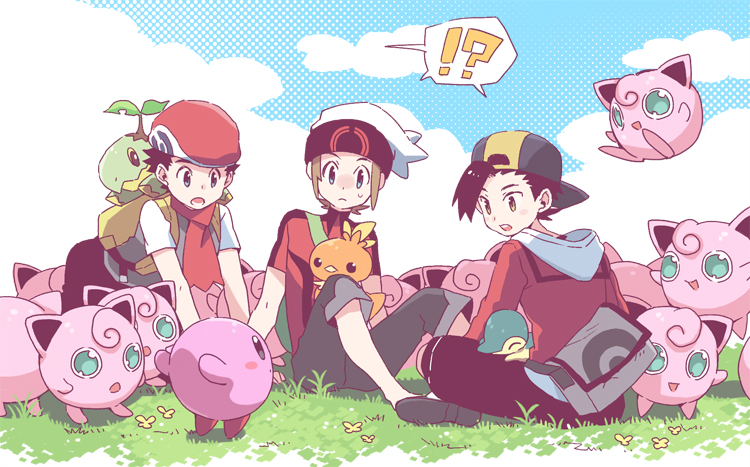 kirby, ethan, brendan, jigglypuff, cyndaquil, and 3 more (pokemon and 4 more) drawn by xichii
