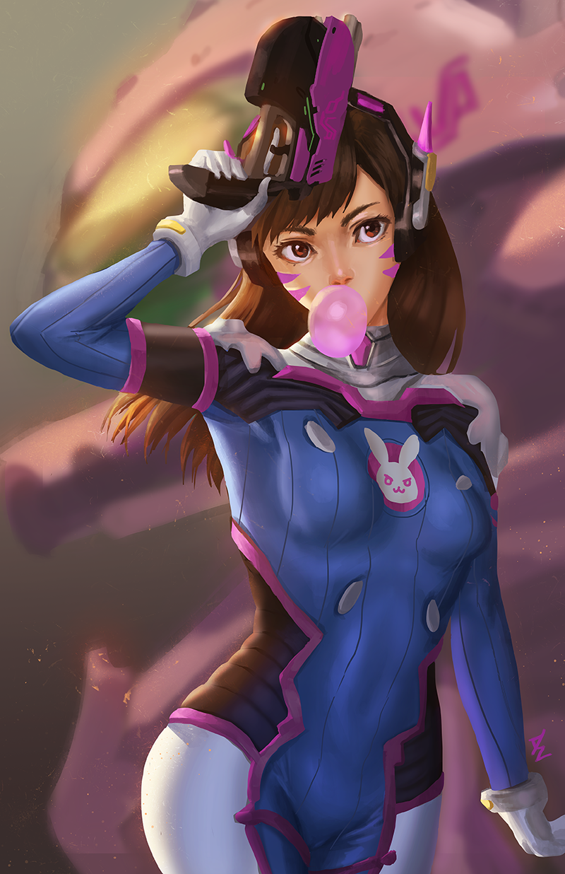 d.va (overwatch and 1 more) drawn by athenawyrm