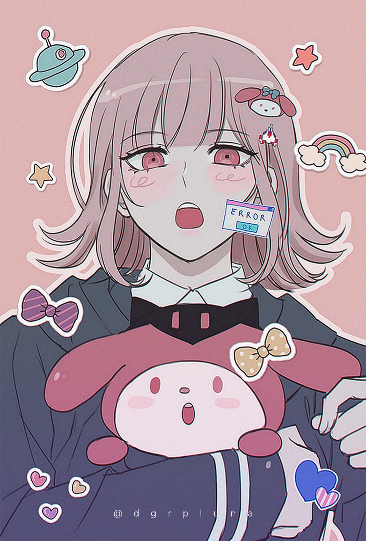 nanami chiaki and my melody (danganronpa and 4 more) drawn by boleum_(dgrpluna)