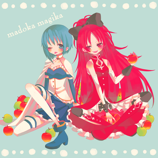 miki sayaka and sakura kyoko (mahou shoujo madoka magica) drawn by miri_(cherryjelly)