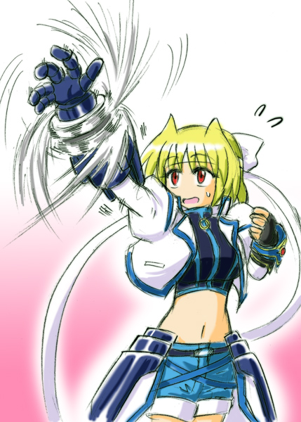 subaru nakajima, shamal, and revolver knuckle (lyrical nanoha and 1 more) drawn by wakabayashi_makoto