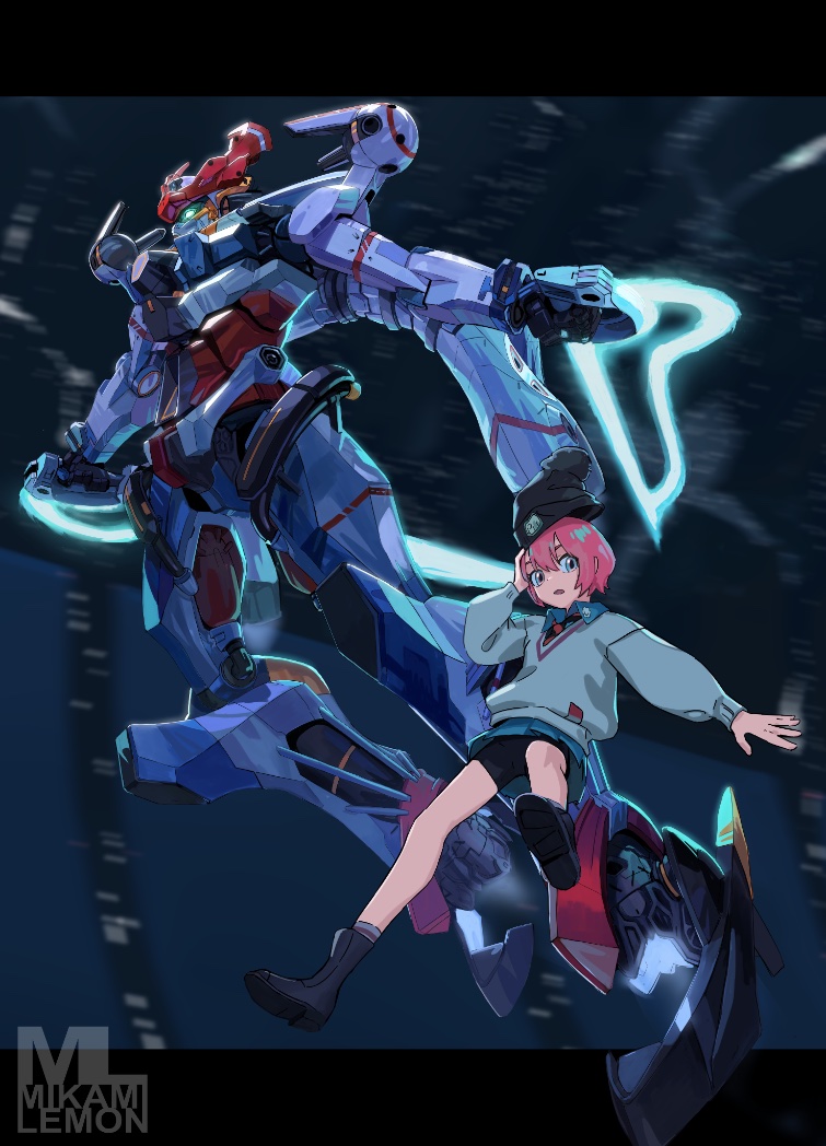amate yuzuriha and gquuuuuux (gundam and 1 more) drawn by mikan_lemon
