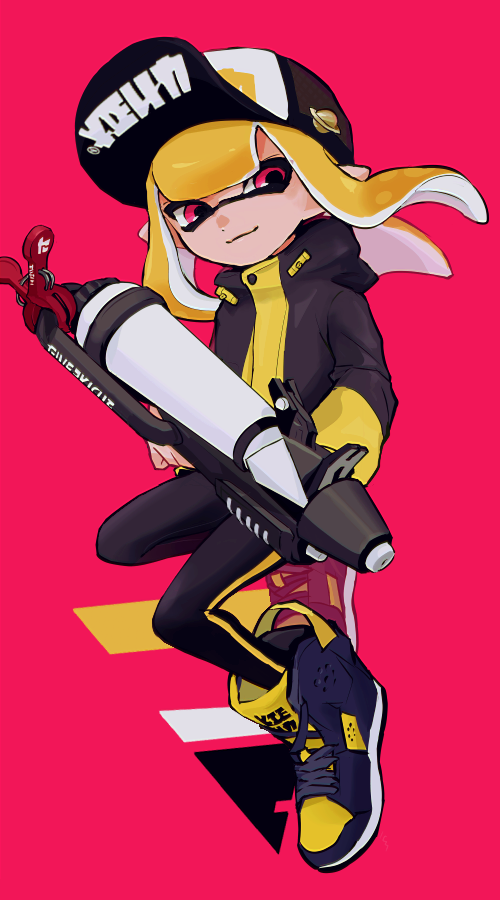 inkling player character and inkling girl (splatoon) drawn by imaikuy0