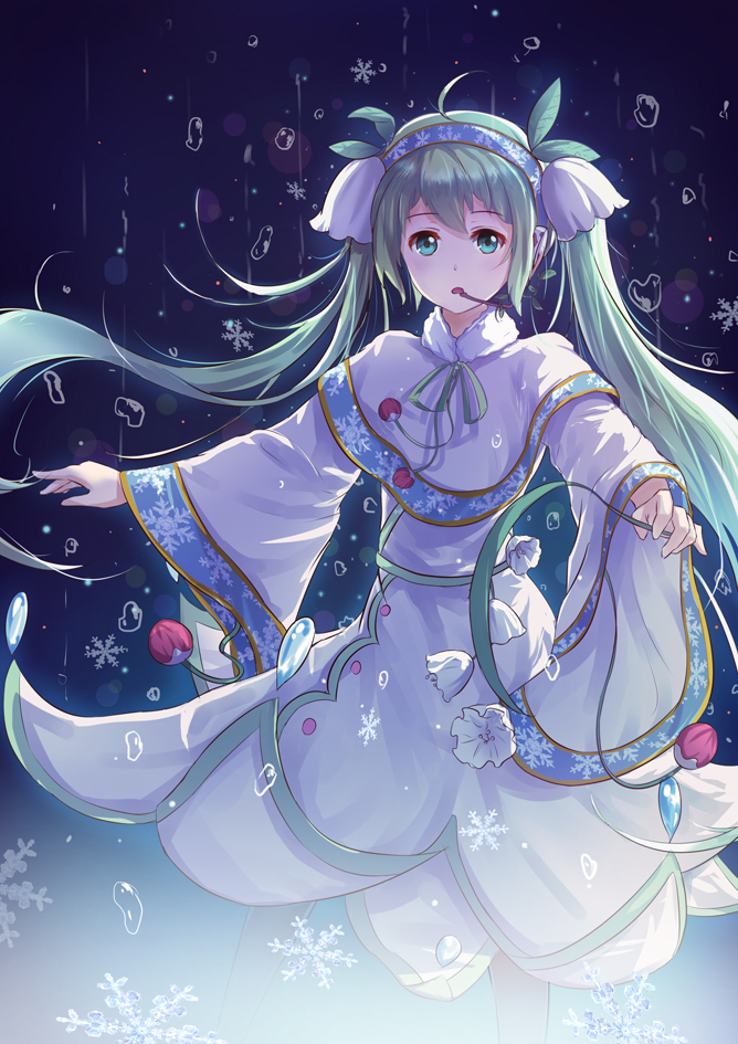 hatsune miku and yuki miku (vocaloid) drawn by byakuya_reki