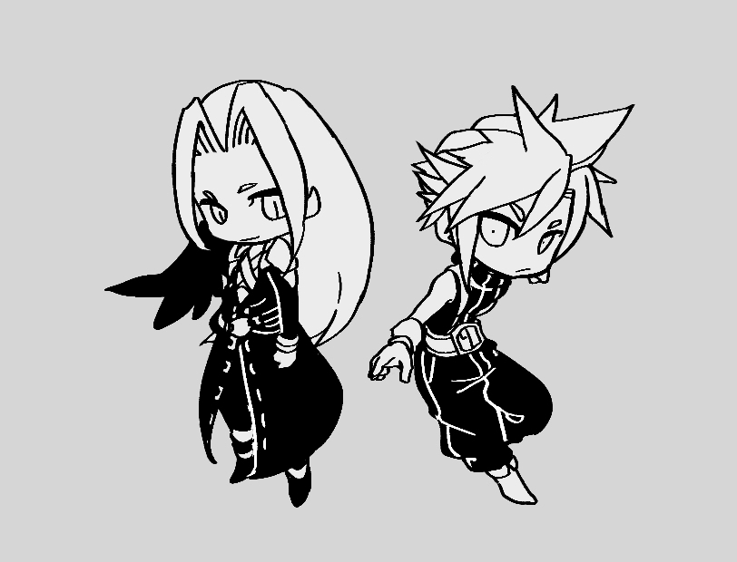 cloud strife and sephiroth (final fantasy and 1 more) drawn by zkmp3235