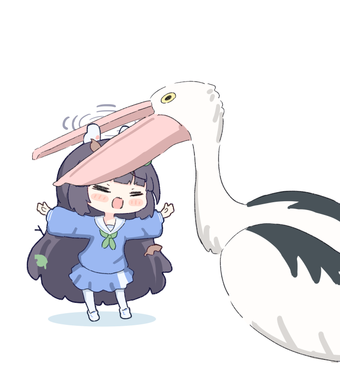miyu and katta-kun (blue archive) drawn by umihio