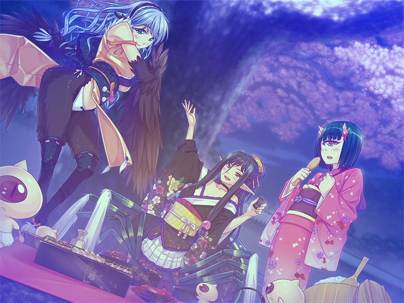 aranye, suiku, and rupyua (mamonomusume to no seikatsu and 1 more) drawn by bubuzuke