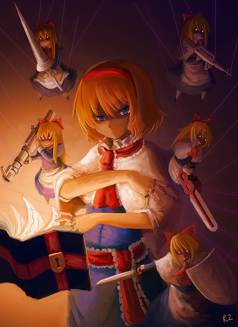 alice margatroid and shanghai doll (touhou) drawn by r2sais