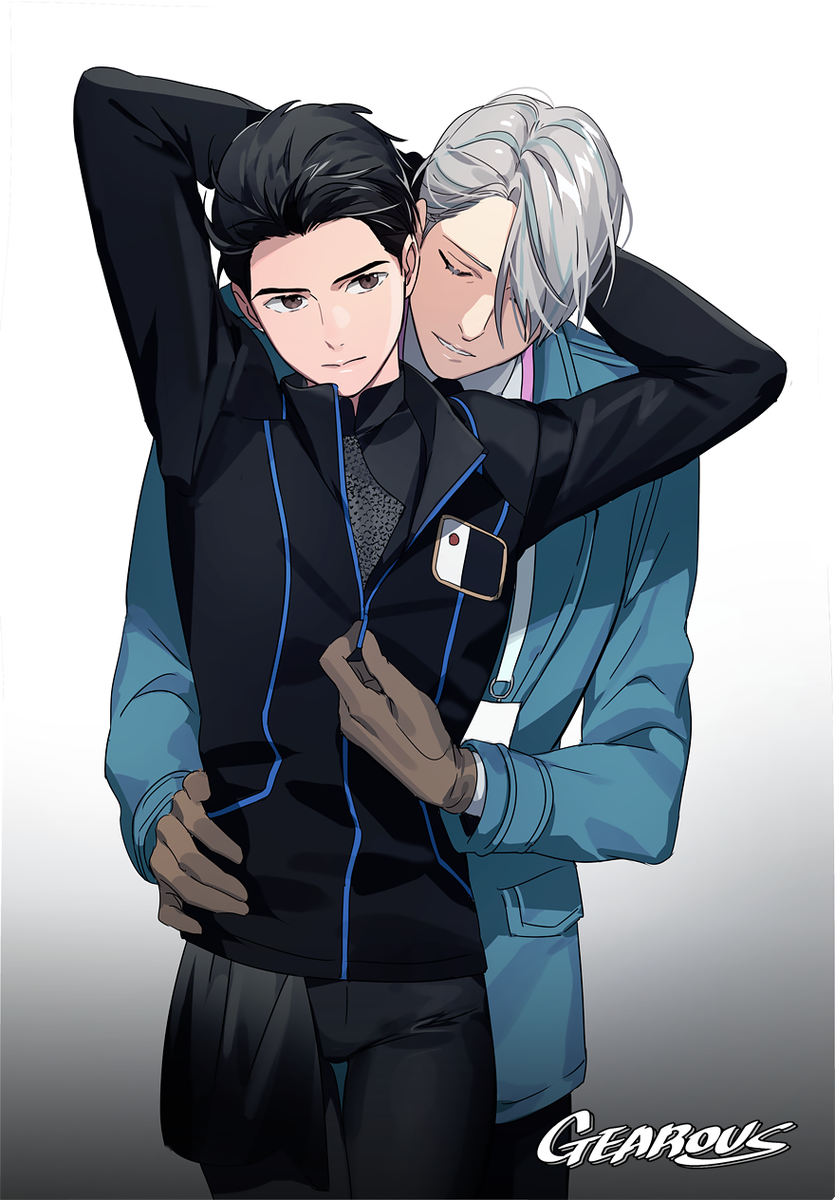 katsuki yuuri and viktor nikiforov (yuri!!! on ice) drawn by gearous