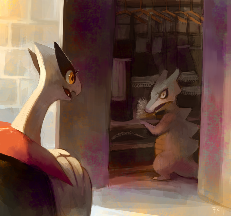 lugia, marowak, and merlot (pokemon and 1 more) drawn by glitchedpuppet