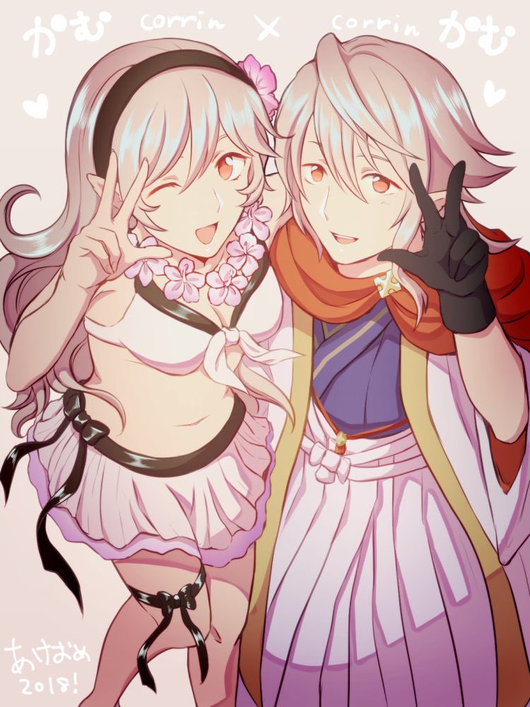 female corrin and male corrin (fire emblem and 2 more) drawn by est_tm