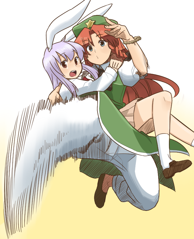 reisen udongein inaba and hong meiling (touhou) drawn by koyama_shigeru