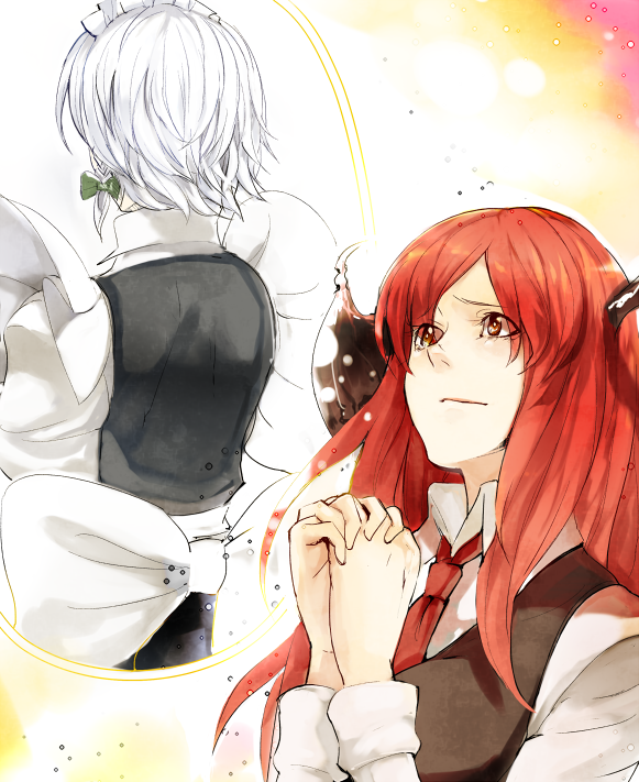 izayoi sakuya and koakuma (touhou) drawn by inugami_akito