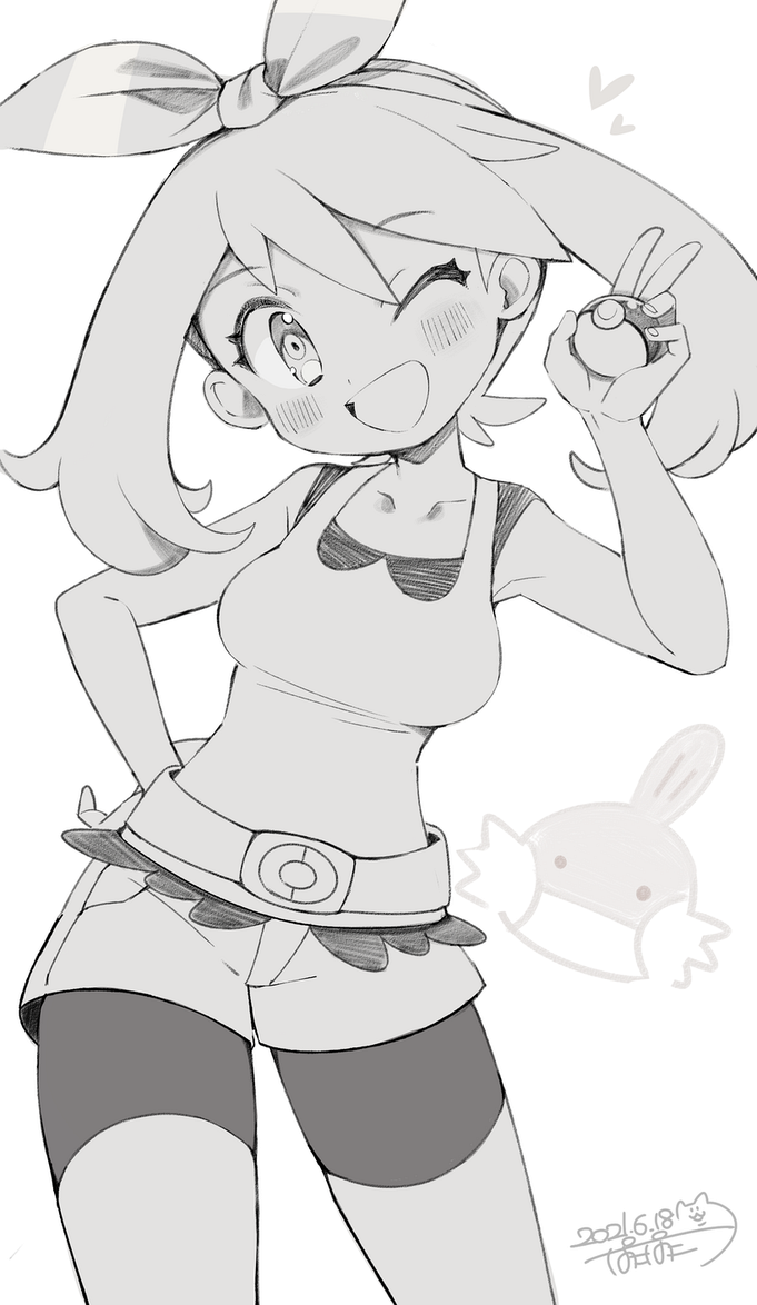 may and mudkip (pokemon and 1 more) drawn by iroyopon