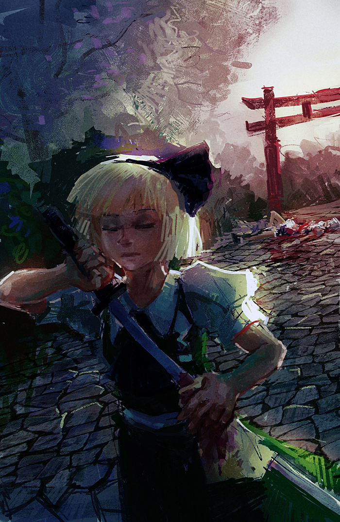 izayoi sakuya and konpaku youmu (touhou) drawn by doyora