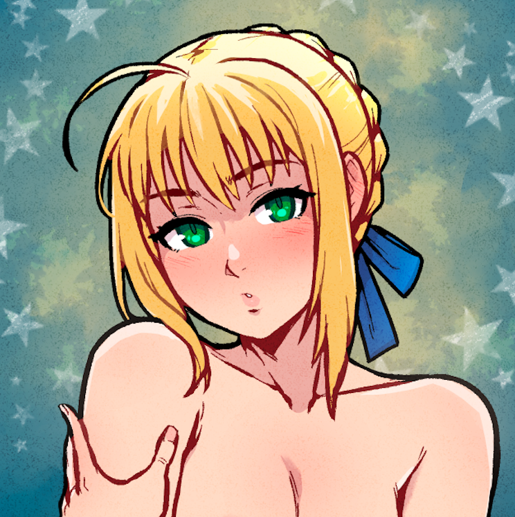 artoria pendragon and saber (fate and 1 more) drawn by akairiot