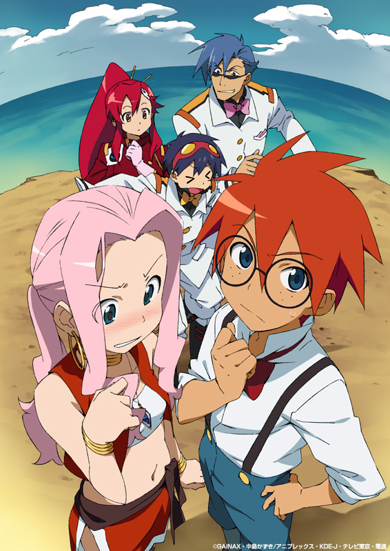 yoko littner, simon, kamina, nadia la arwall, darry adai, and 5 more (tengen toppa gurren lagann and 2 more) drawn by kanzaki_hiro