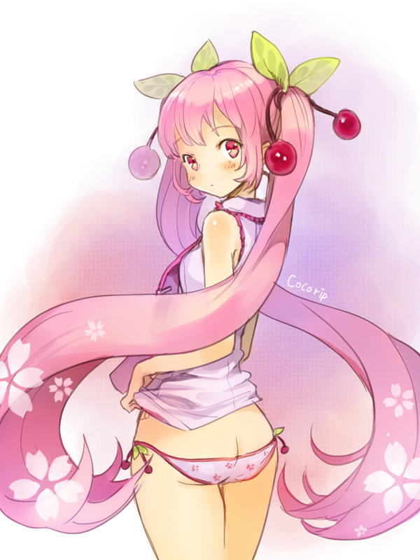 hatsune miku and sakura miku (vocaloid) drawn by cocorip