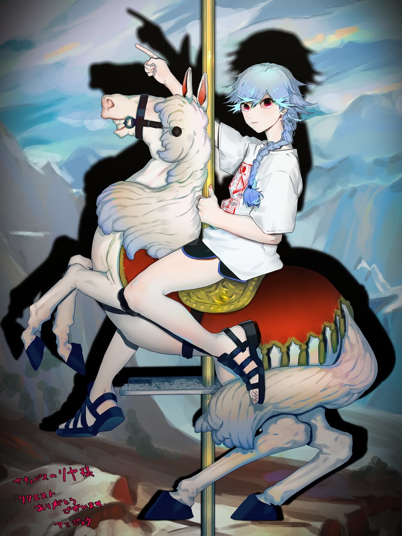 riyadazo (indie virtual youtuber and 1 more) drawn by amijotter