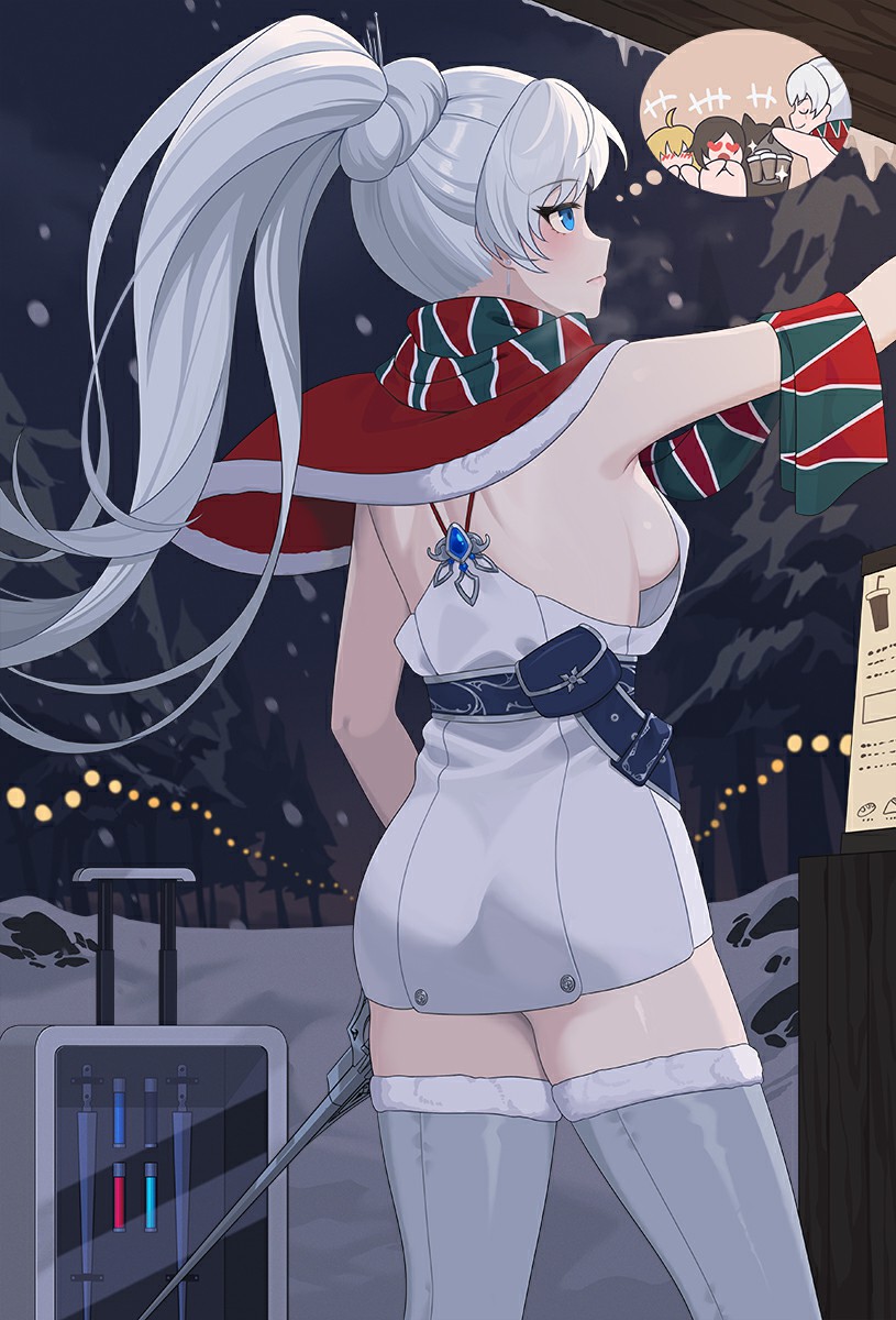 ruby rose, weiss schnee, yang xiao long, and blake belladonna (rwby) drawn by wangxiii