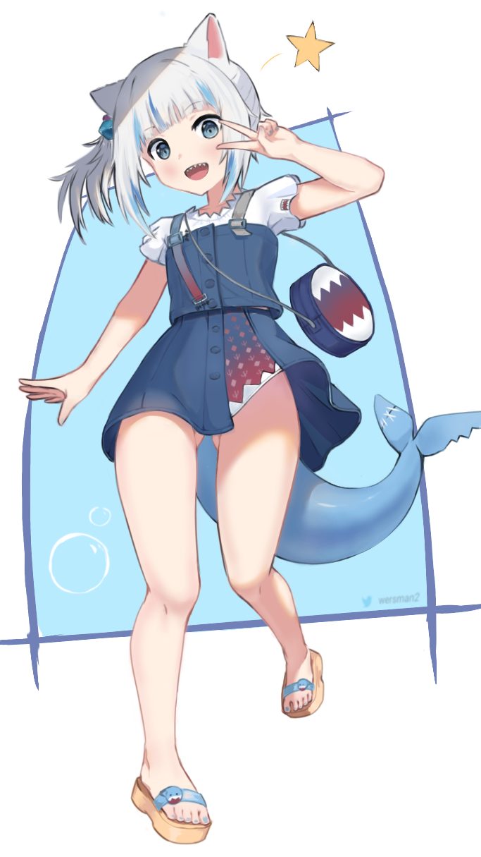 gawr gura (hololive and 1 more) drawn by wersman