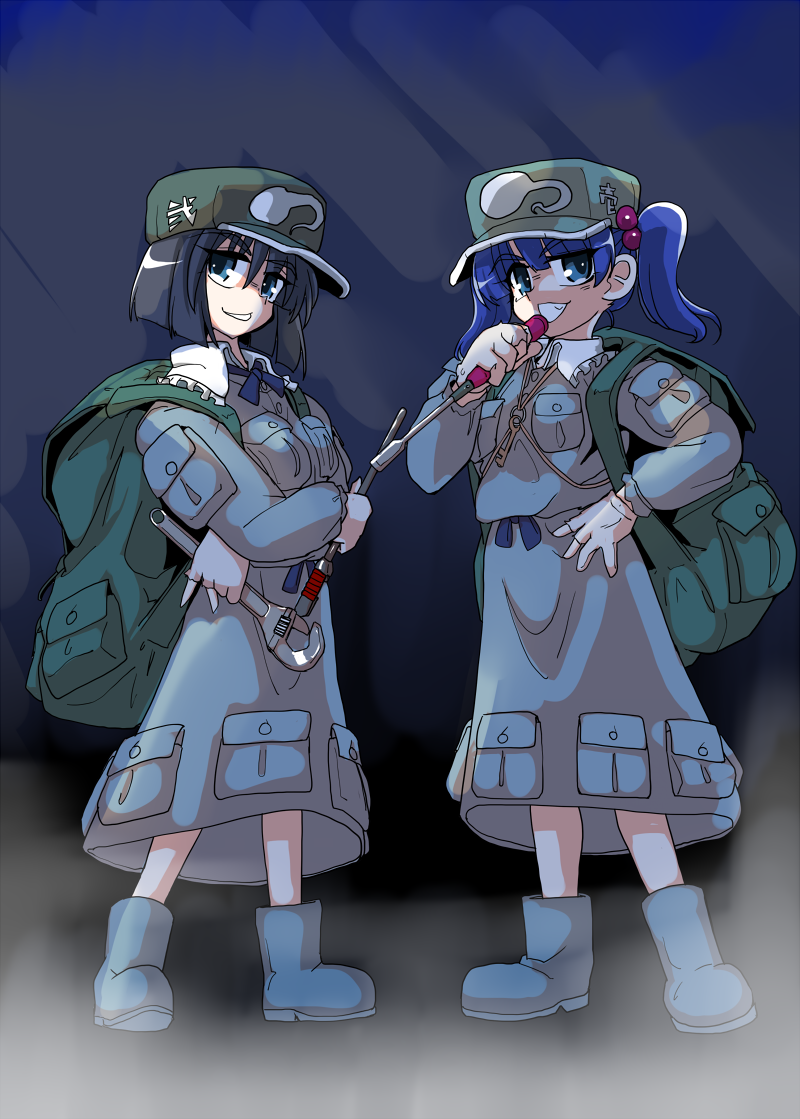 kawashiro nitori and kappa mob (touhou) drawn by kieyza