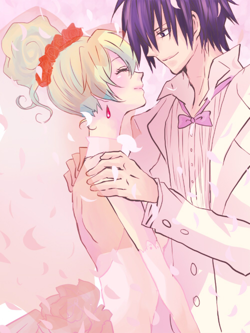 nia teppelin and simon (tengen toppa gurren lagann) drawn by kiui