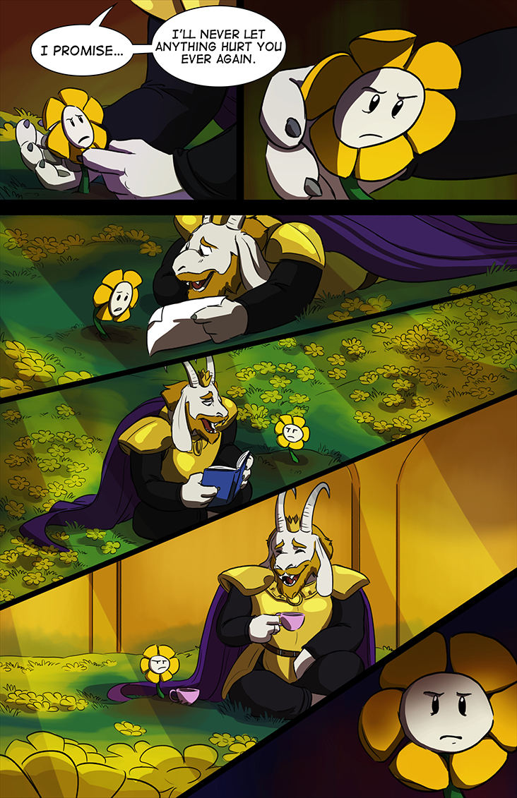 flowey and asgore dreemurr (undertale) drawn by lynxgriffin