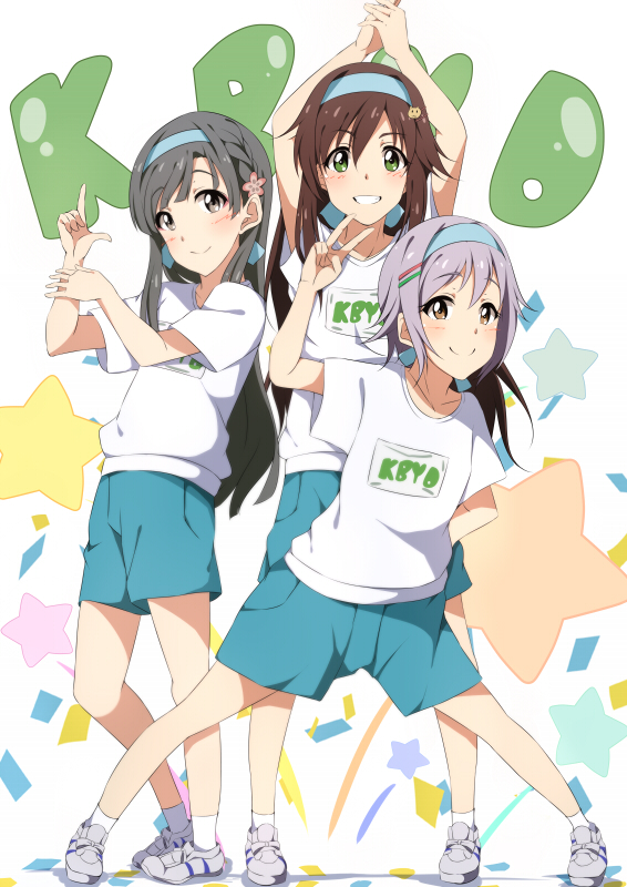 koshimizu sachiko, kobayakawa sae, and himekawa yuki (idolmaster and 1 more) drawn by hitotsuki_nanoka