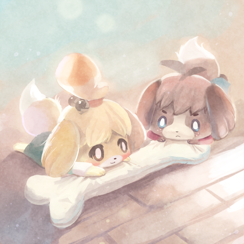 isabelle and digby (animal crossing) drawn by ginger_ale_(huwahuwaryuo)