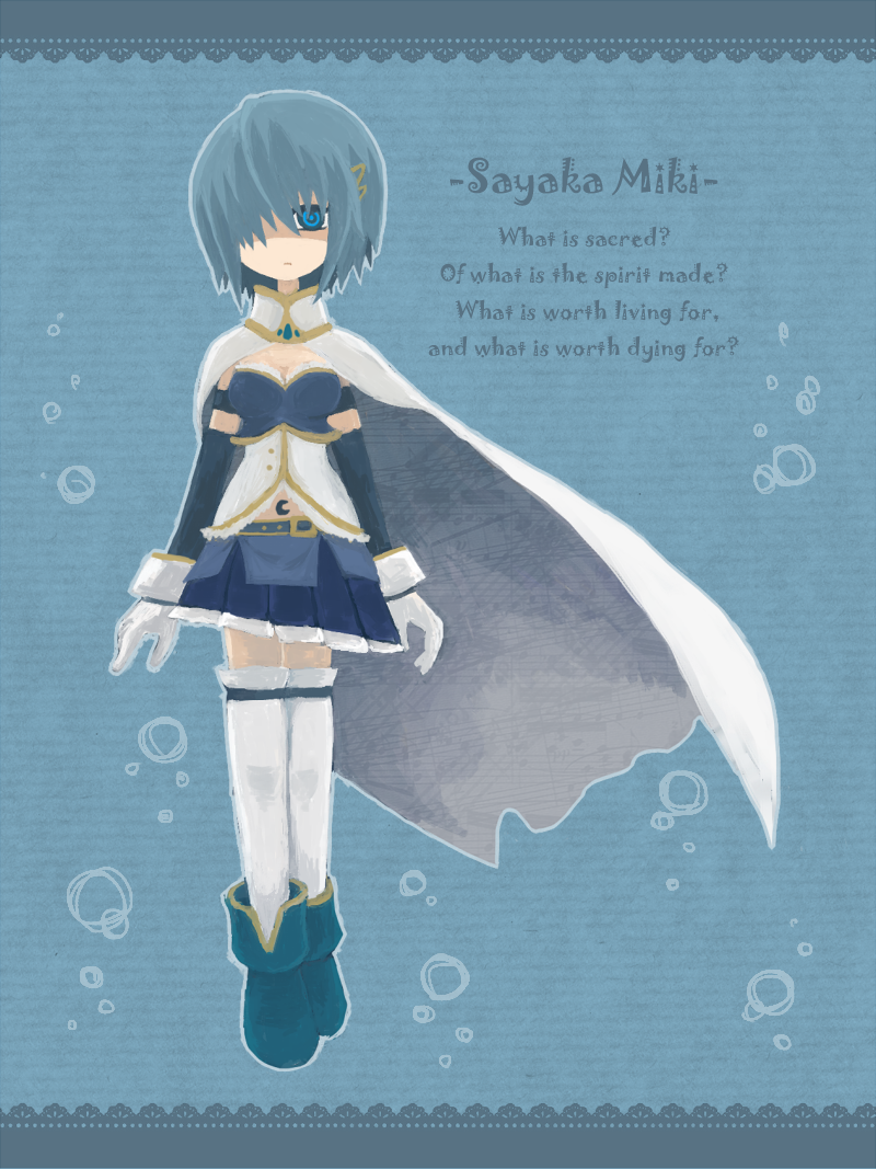 miki sayaka (mahou shoujo madoka magica) drawn by satsumai