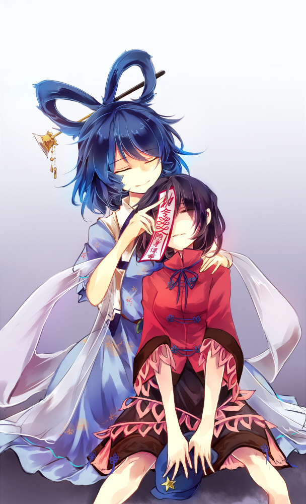 kaku seiga and miyako yoshika (touhou) drawn by kutsuki_kai
