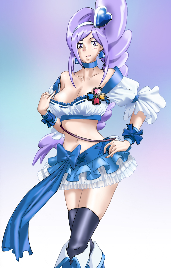 aono miki and cure berry (precure and 1 more) drawn by spiketail