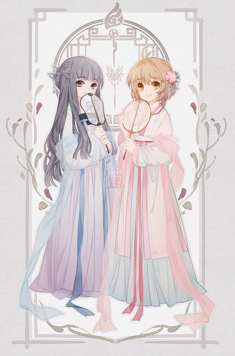 kinomoto sakura and daidouji tomoyo (cardcaptor sakura) drawn by keylin-lin-