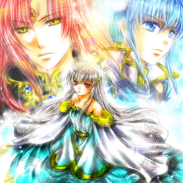 seliph, julia, and julius (fire emblem and 1 more) drawn by nekomasshigura