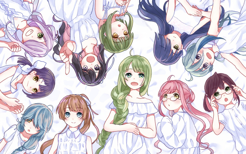 naganami, kiyoshimo, makigumo, yuugumo, asashimo, and 6 more (kantai collection) drawn by mitsuyo_(mituyo324)