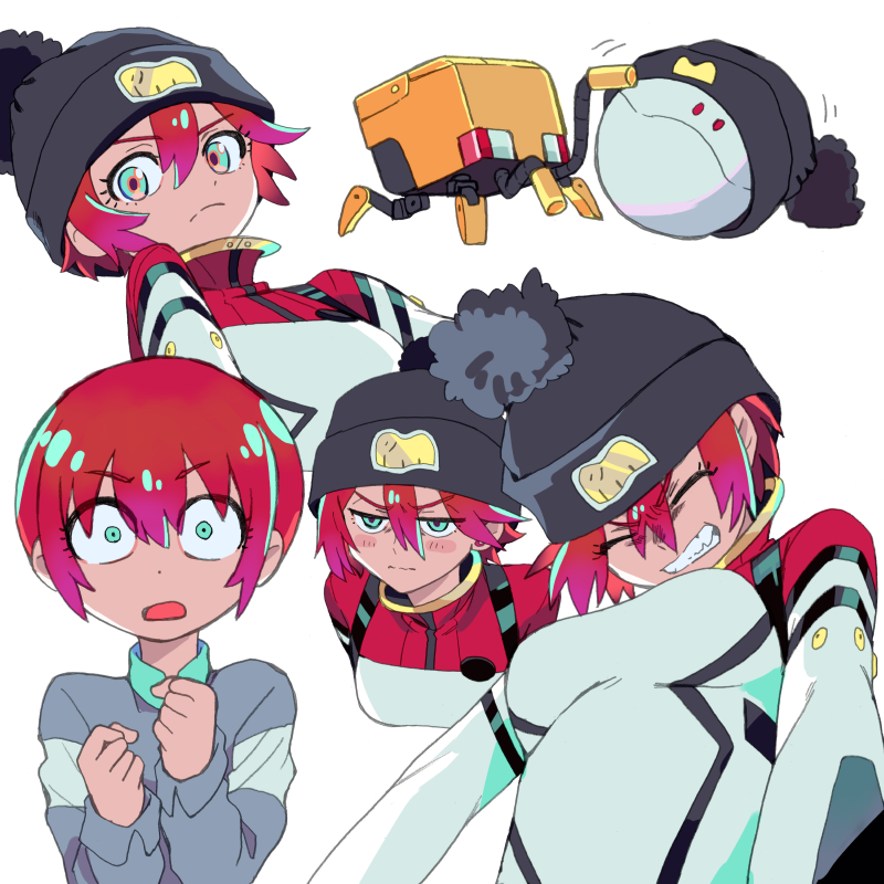 amate yuzuriha, haro, and conch (gundam and 1 more) drawn by tnaym