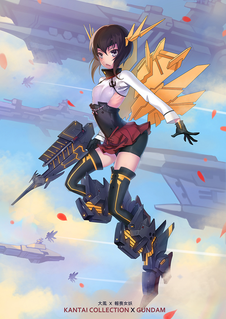 taihou and unicorn gundam banshee (kantai collection and 2 more) drawn by felix_(felix901123)
